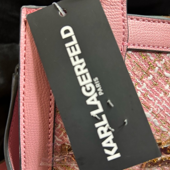 NWT Karl Lagerfeld Paris Pink with Gold Cross Body. Did anyone say Barbie Core - Picture 4 of 9